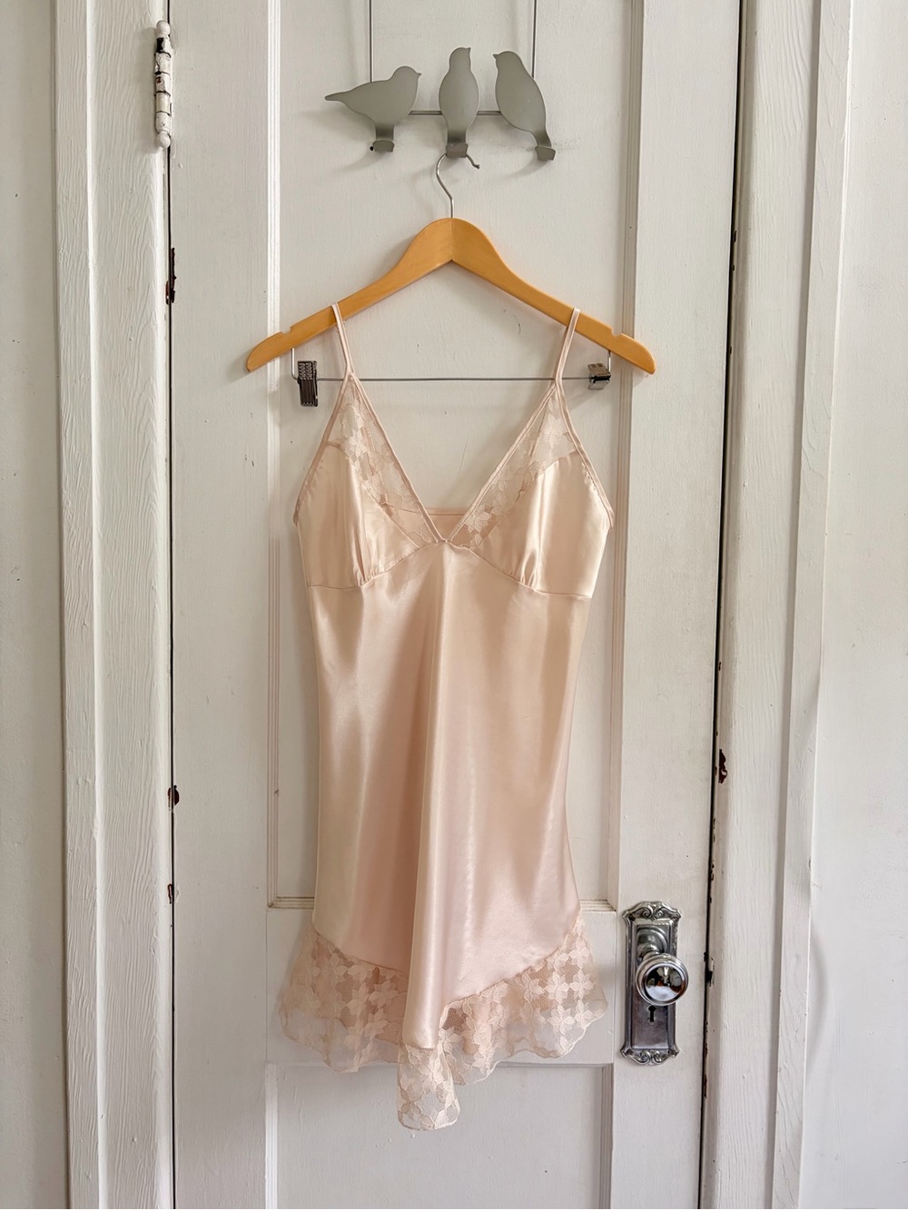 Silky Lace-Trim Chemise Slip